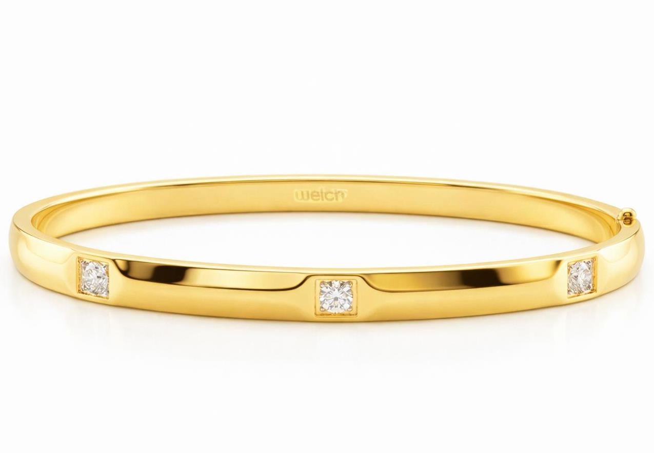 Welch Gold Çelik Taşlı Kelepçe Bileklik Welch Gold Çelik Taşlı Kelepçe Bileklik 