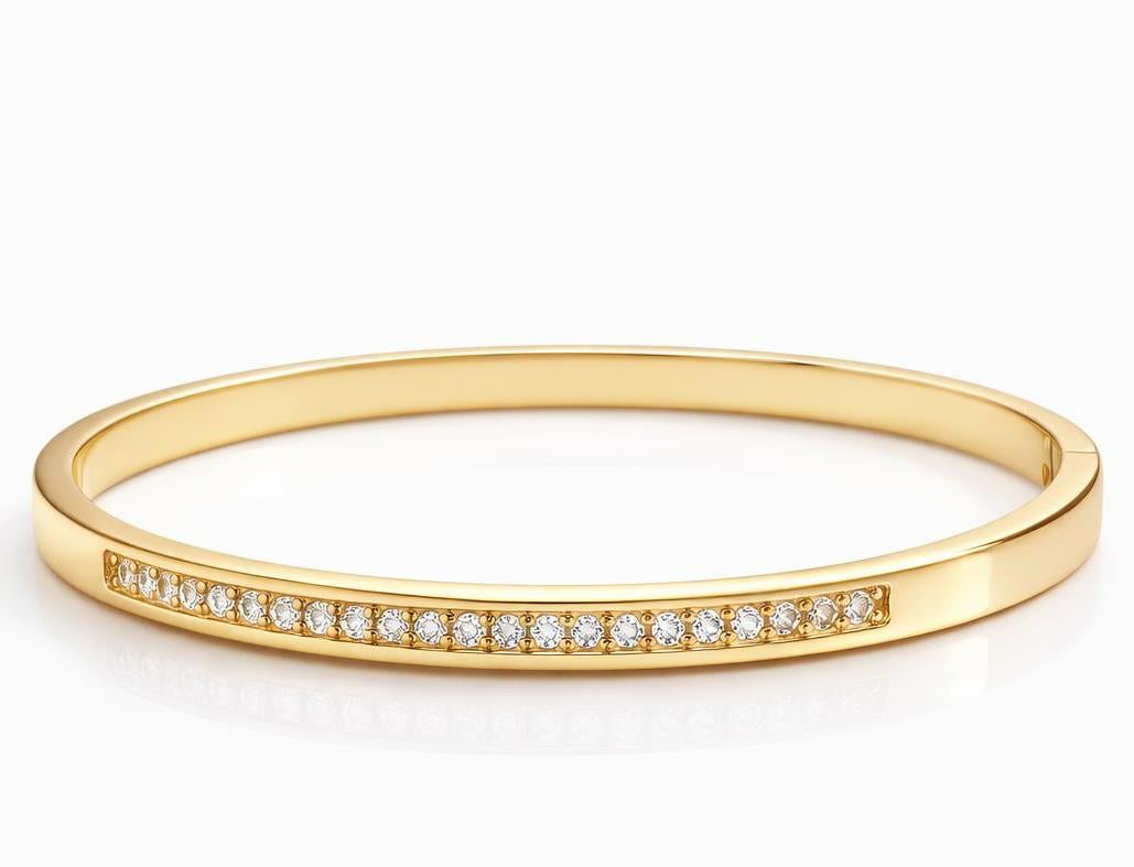 Welch Gold Çelik Taşlı Kelepçe Bileklik Kadın Bileklik ve Bileklik Modelleri - WELCH 