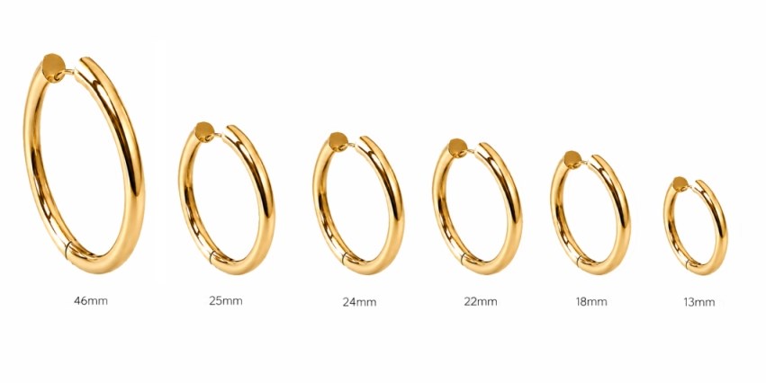 ​​​​​​​​​​​​​​Welch Gold Kaplama Çift Çelik Halka Küpe  Kadın Çelik Küpe Modelleri ve Çelik Küpe Fiyatları - WELCH 