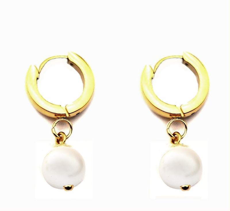 ​​​​​​​Welch Gold Çelik Halka İncili Küpe Kadın Çelik Küpe Modelleri ve Çelik Küpe Fiyatları - WELCH 