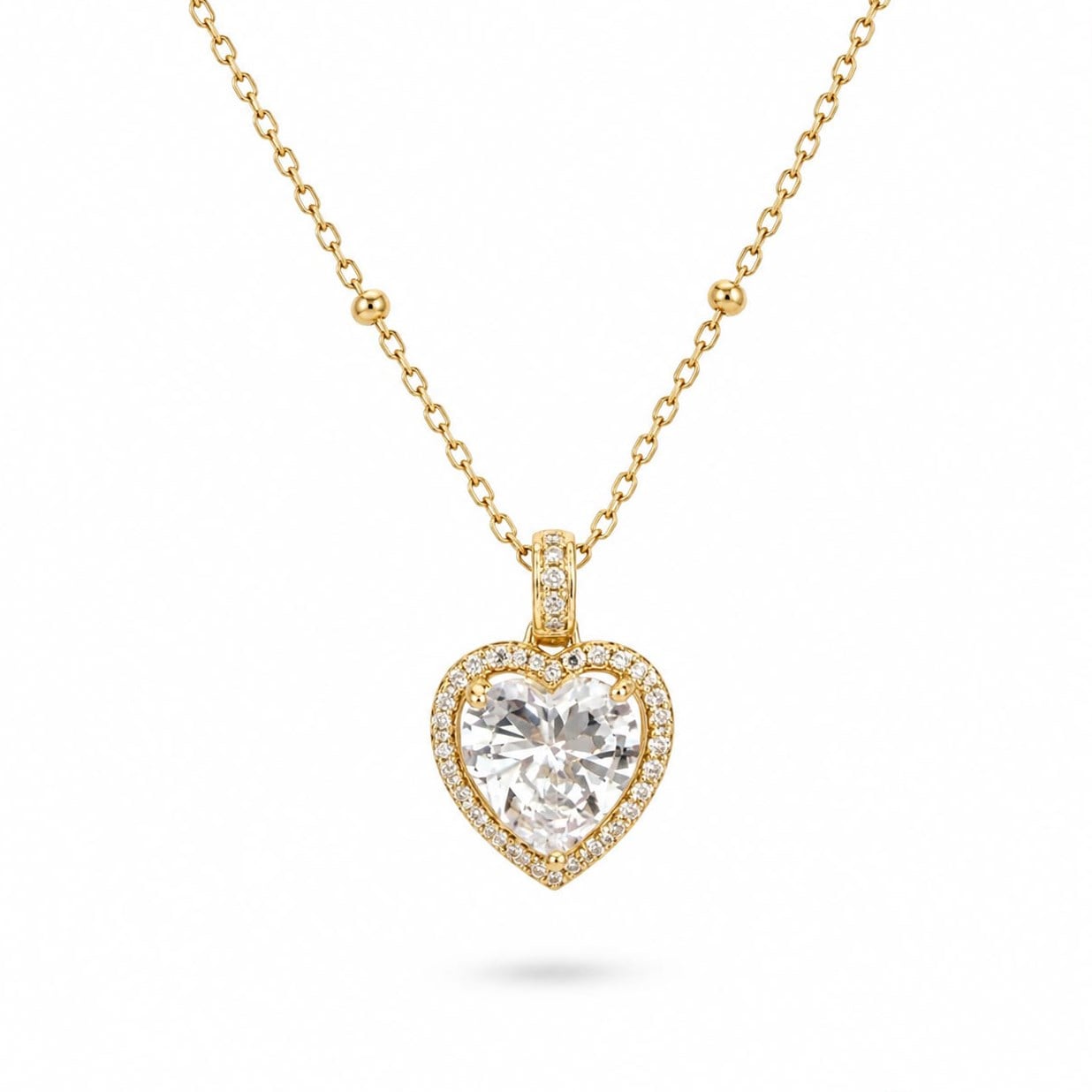 Welch Heart Solitaire Gold Kolye - 925 Ayar Gümüş Kalp Kesim Tektaş 925 Ayar Gümüş Kolye - 925 Ayar Gümüş ve Gümüş Kolye Modelleri | WELCH 