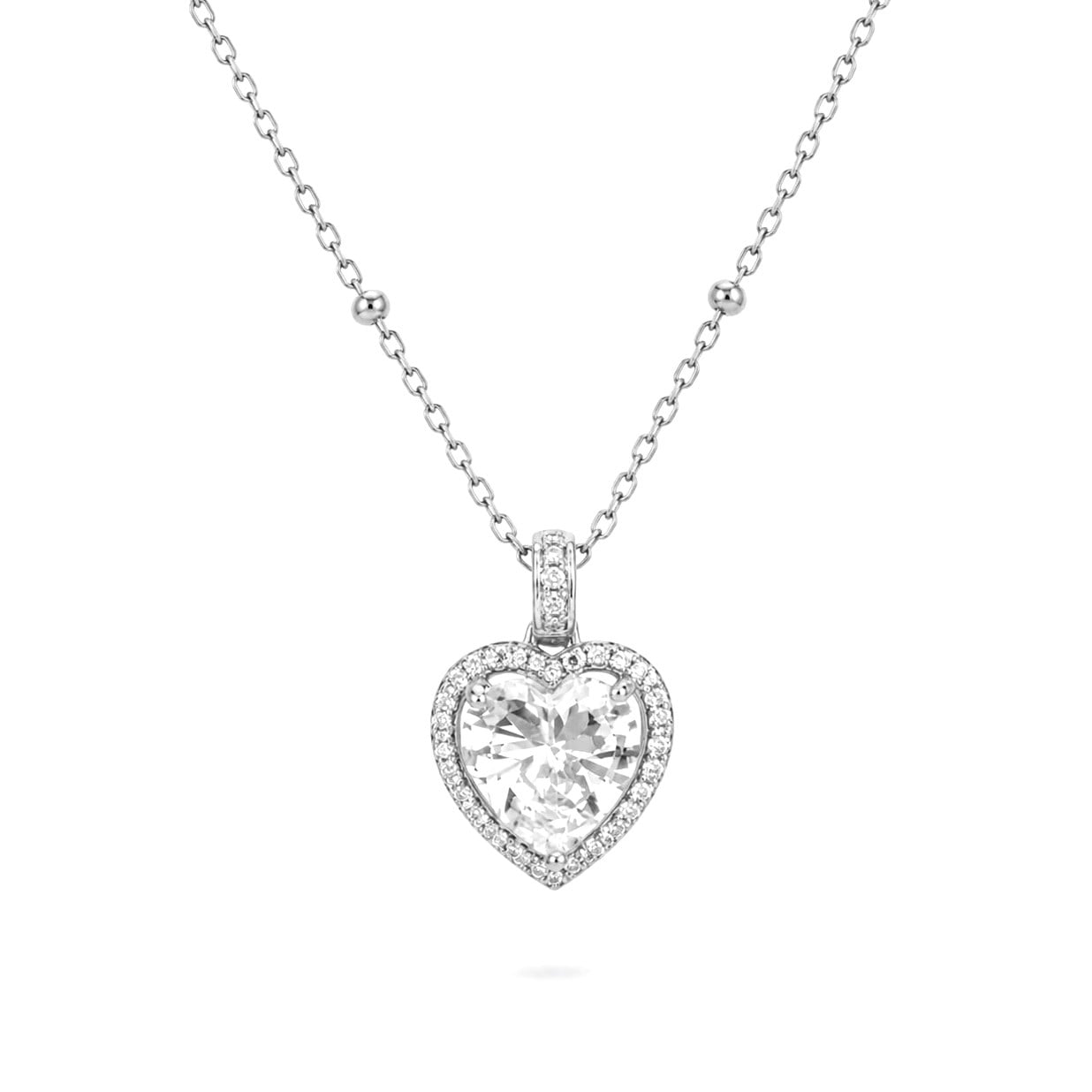 Welch Heart Solitaire Kolye - 925 Ayar Gümüş Kalp Kesim Tektaş 925 Ayar Gümüş Kolye - 925 Ayar Gümüş ve Gümüş Kolye Modelleri | WELCH 