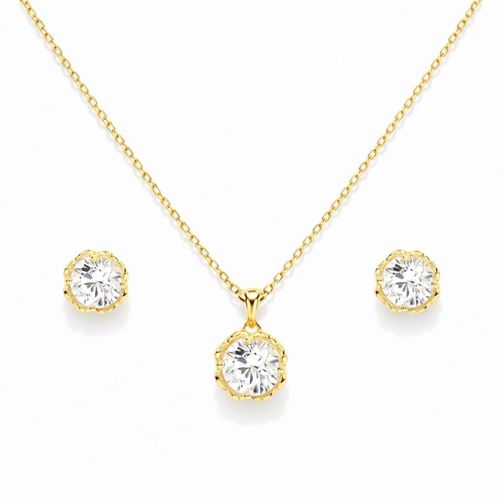 Welch İthal 925 Ayar Kararmaz Gümüş Kalpli Kolye Küpe Set Kolye - Gümüş Kolye 