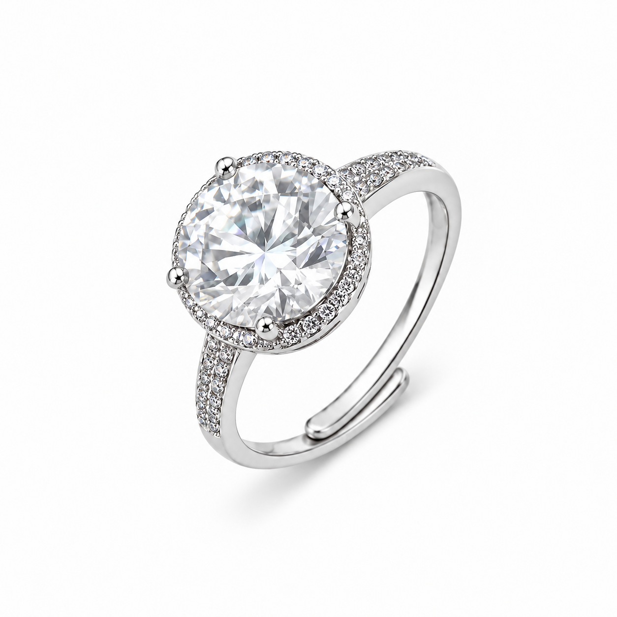 Moissanite Taşlı Işıltılı Gümüş Yüzük | Şık Kadın Gümüş Yüzük Welch Baget Taşlı Gümüş Yüzük 925 Ayar | Pırlanta Işıltılı Şık Kadın Yüzük - Welch 