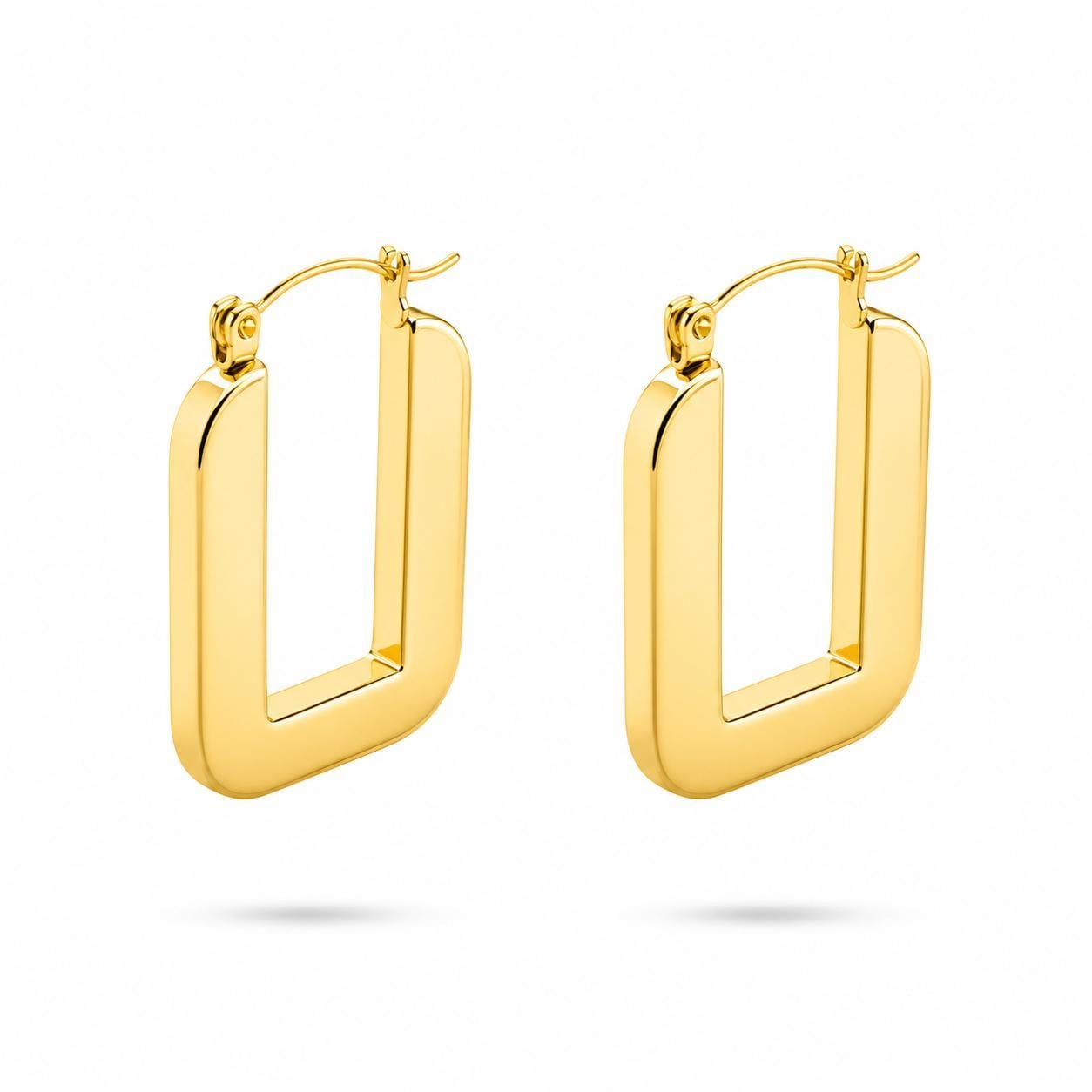 ​​​​​​​​Welch Gold Steel Square Earrings ​​​​​​​​Welch Gold Steel Square Earrings 