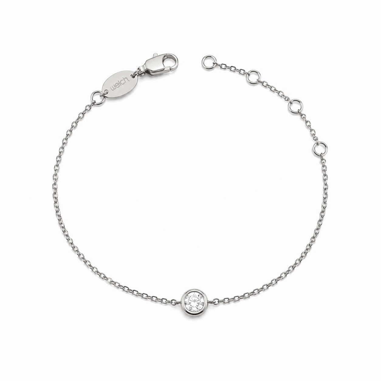 Welch 5A Zirkon Pırlanta Parlaklığı Bezel Tek Taş Bileklik Welch 5A Zirkon Pırlanta Parlaklığı Bezel Tek Taş Bileklik - WELCH 