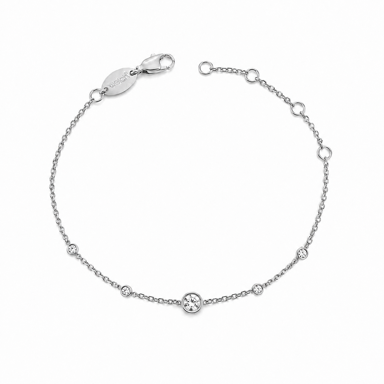 Welch 5A Zirkon Pırlanta Parlaklığı Bezel Bileklik Welch 5A Zirkon Taşlı Pırlanta Parlaklığında Çelik Bileklik - WELCH 