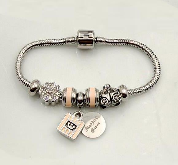 ​Welch Çelik Alışveriş Kraliçesi Charm Bileklik Welch Çelik Alışveriş Kraliçesi Charm Bileklik Hediye Kalp Charm  Eros Charm  Kalp Charm Modelleri - WELCH 