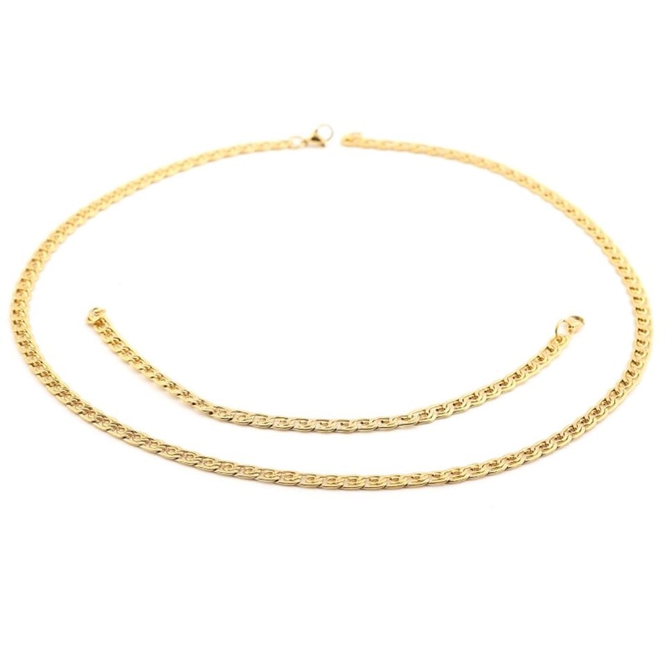 Welch Çelik Gold Set Kolye Bileklik