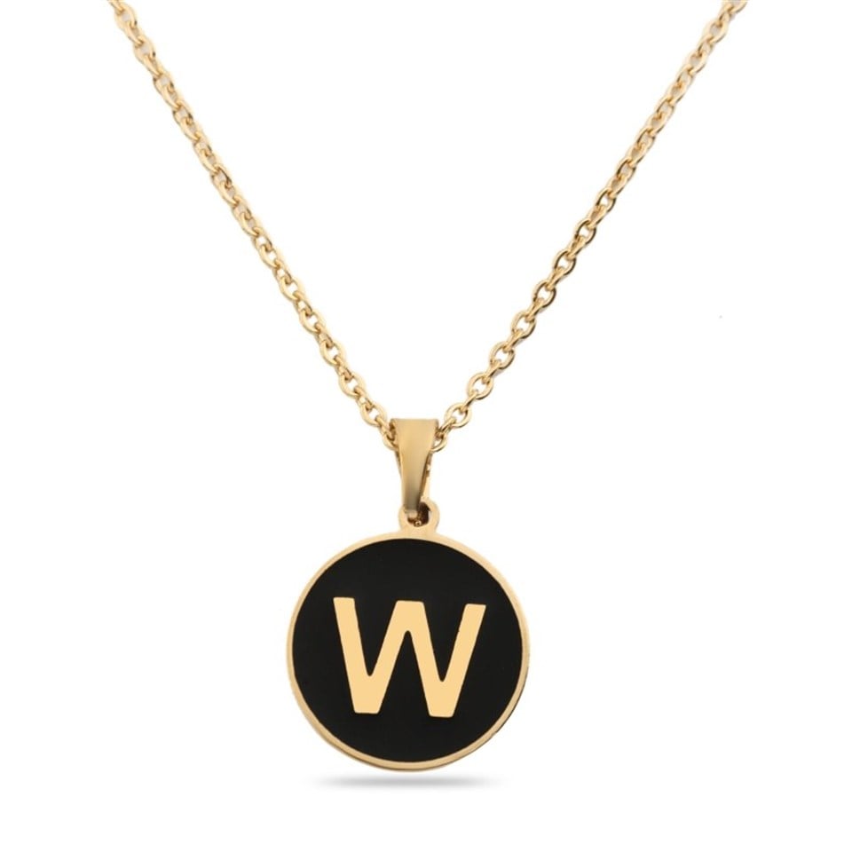 Welch Çelik Gold W Harfi Kolye