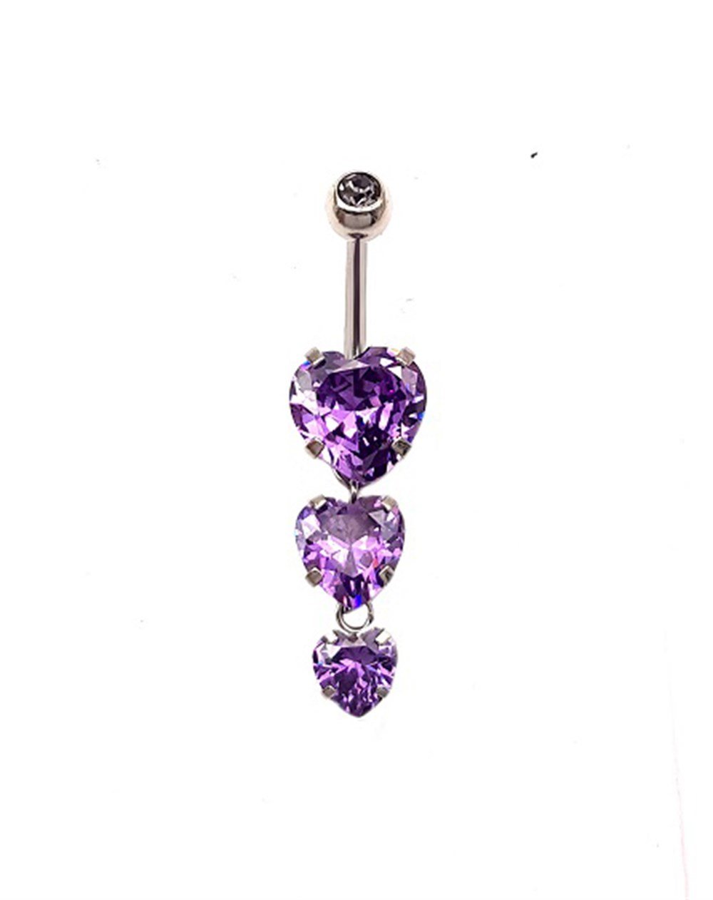 Welch Çelik Mor Taşlı Göbek Piercing