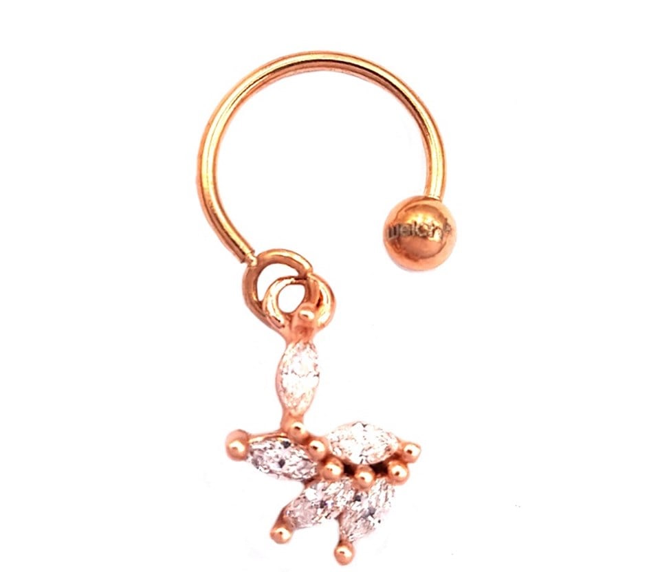 Welch Çelik Sallantılı Baget Taşlı Piercing