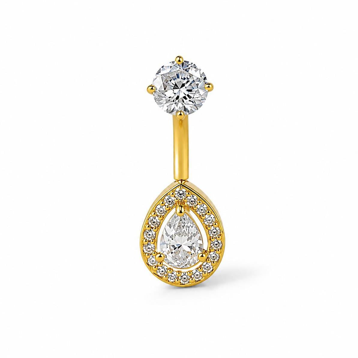 Welch Çelik Taşlı Damla Göbek Piercing Welch Çelik Taşlı Damla Göbek Piercing ve Piercing Modelleri - WELCH 