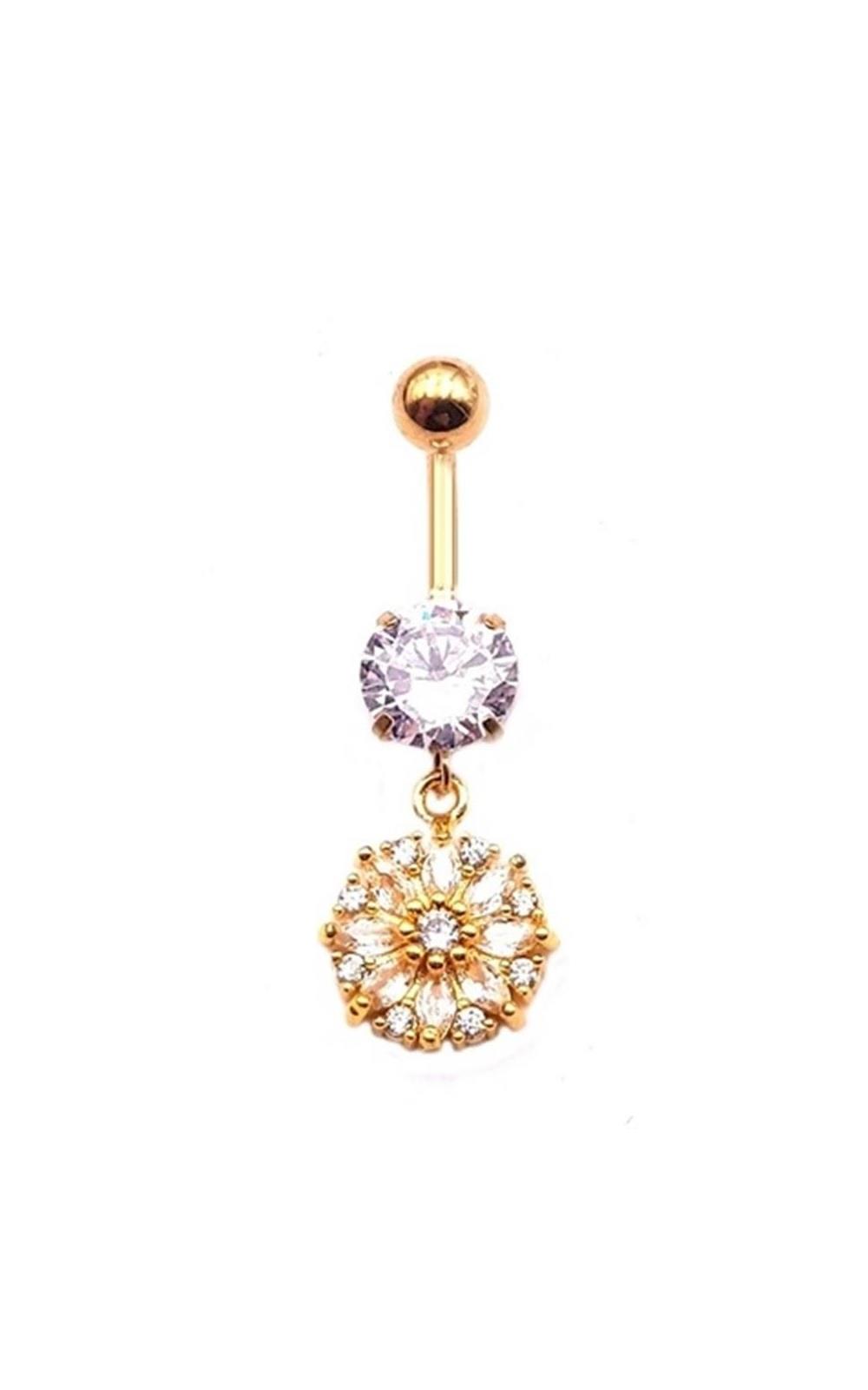 Welch Çelik Taşlı Göbek Çiçek Piercing