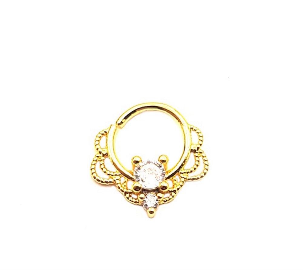 Welch Çelik Taşlı Halka Burun Hızma Piercing