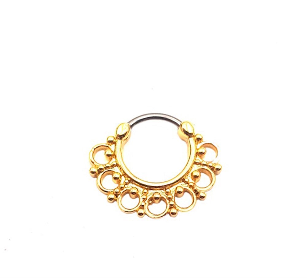 Welch Çelik Taşlı Halka Burun Hızma Piercing