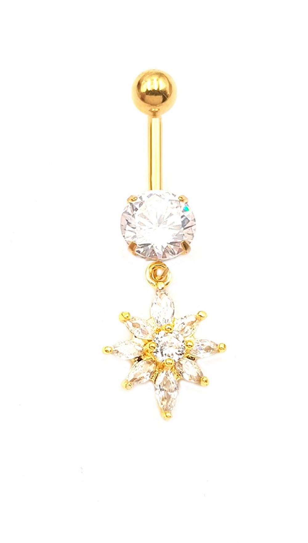 Welch Çelik Taşlı Yıldızlı Göbek Piercing