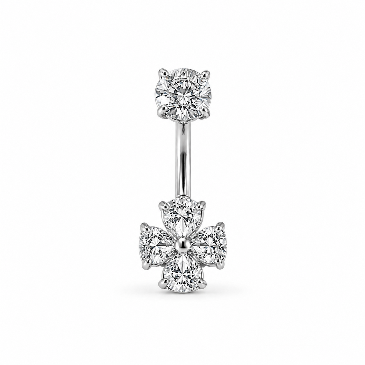 Welch Çelik Taşlı Yonca Göbek Piercing Welch Çelik Taşlı Yonca Göbek Piercing ve Piercing Modelleri - WELCH 