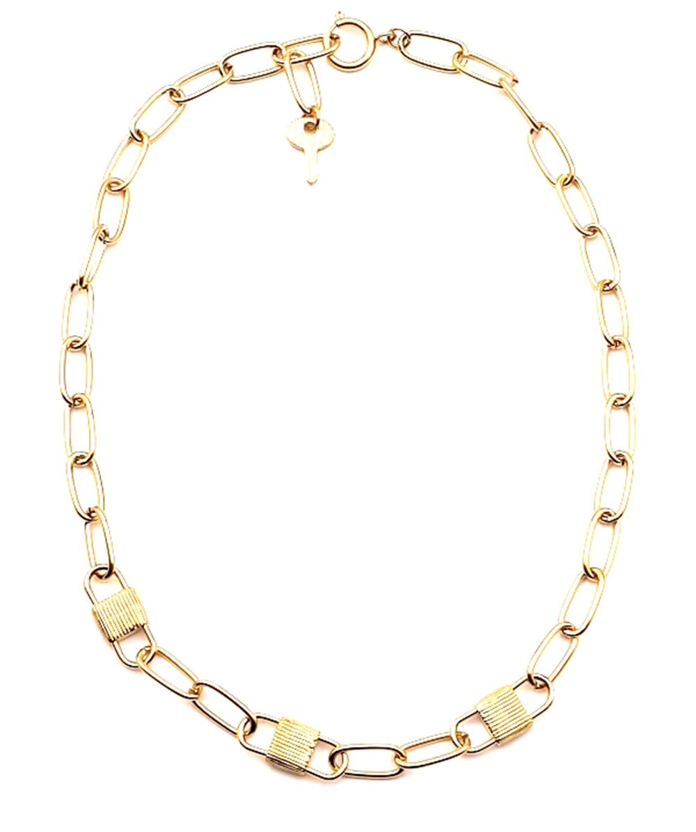 Welch Gold Steel Padlock Necklace