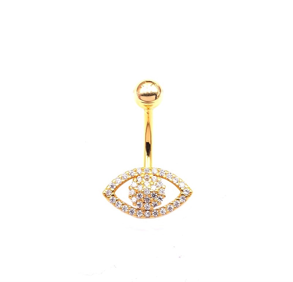 Welch Gold Çelik Taşlı Göz Göbek Piercing