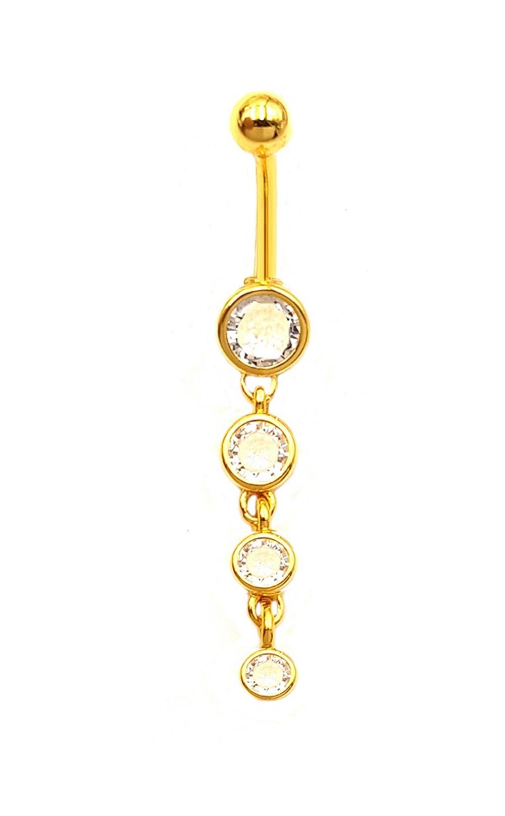Welch Gold Çelik Taşlı Sallantılı Göbek Piercing