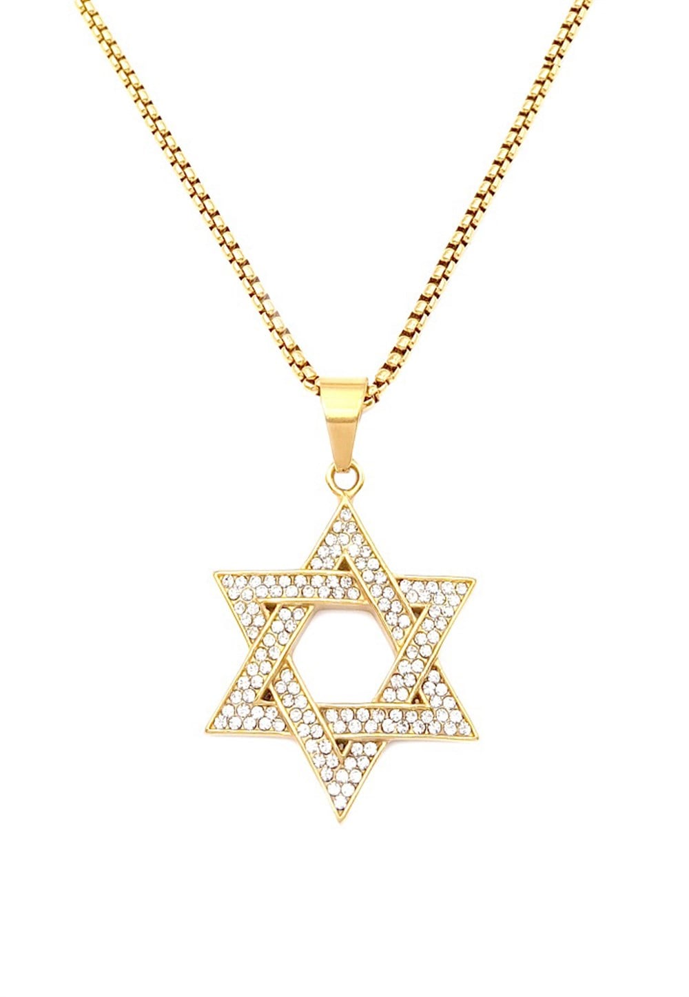 Welch Gold Steel Stone Star Necklace