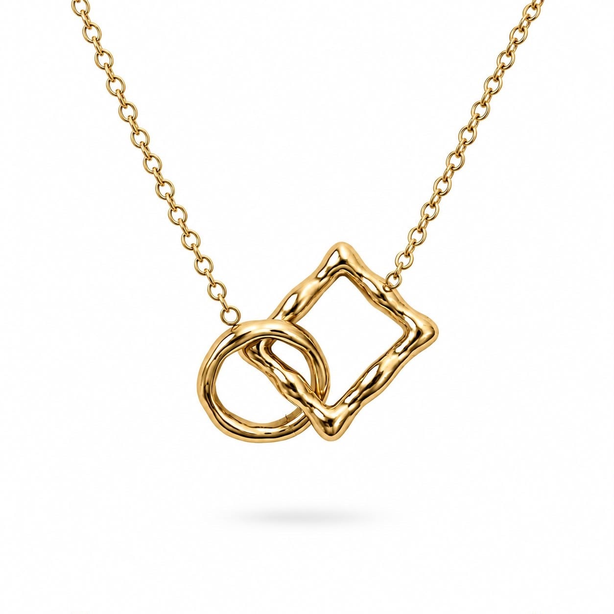 ​​Welch Gold Çelik Interlock Kolye Welch Gold Geometrik Halka Geçişli Kadın Çelik Kolye Modelleri – Çelik Kolye Modelleri Welch  