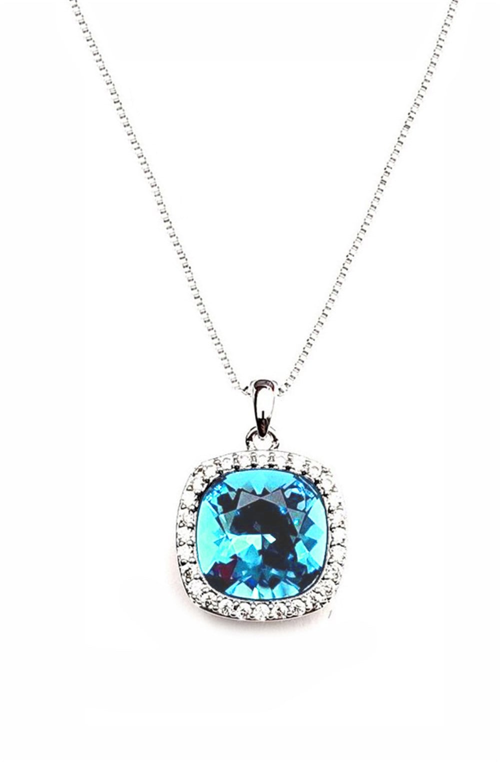Welch Mavi Swarovski Taşlı Kolye