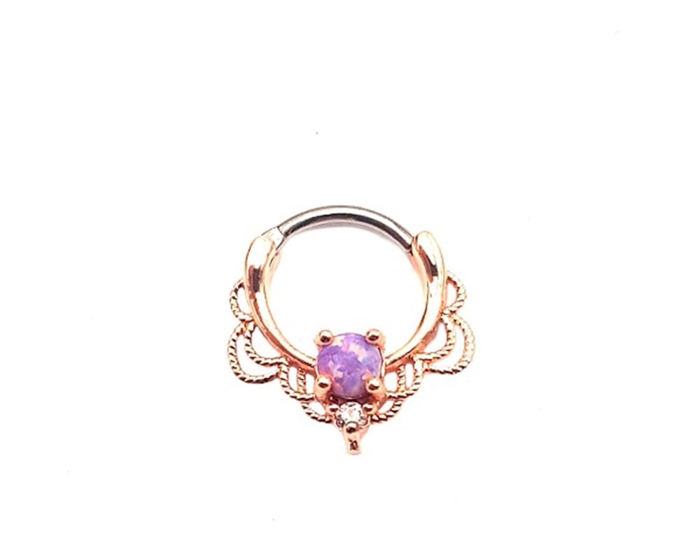 Welch Rose Çelik Opal Taşlı Halka Burun Hızma Piercing