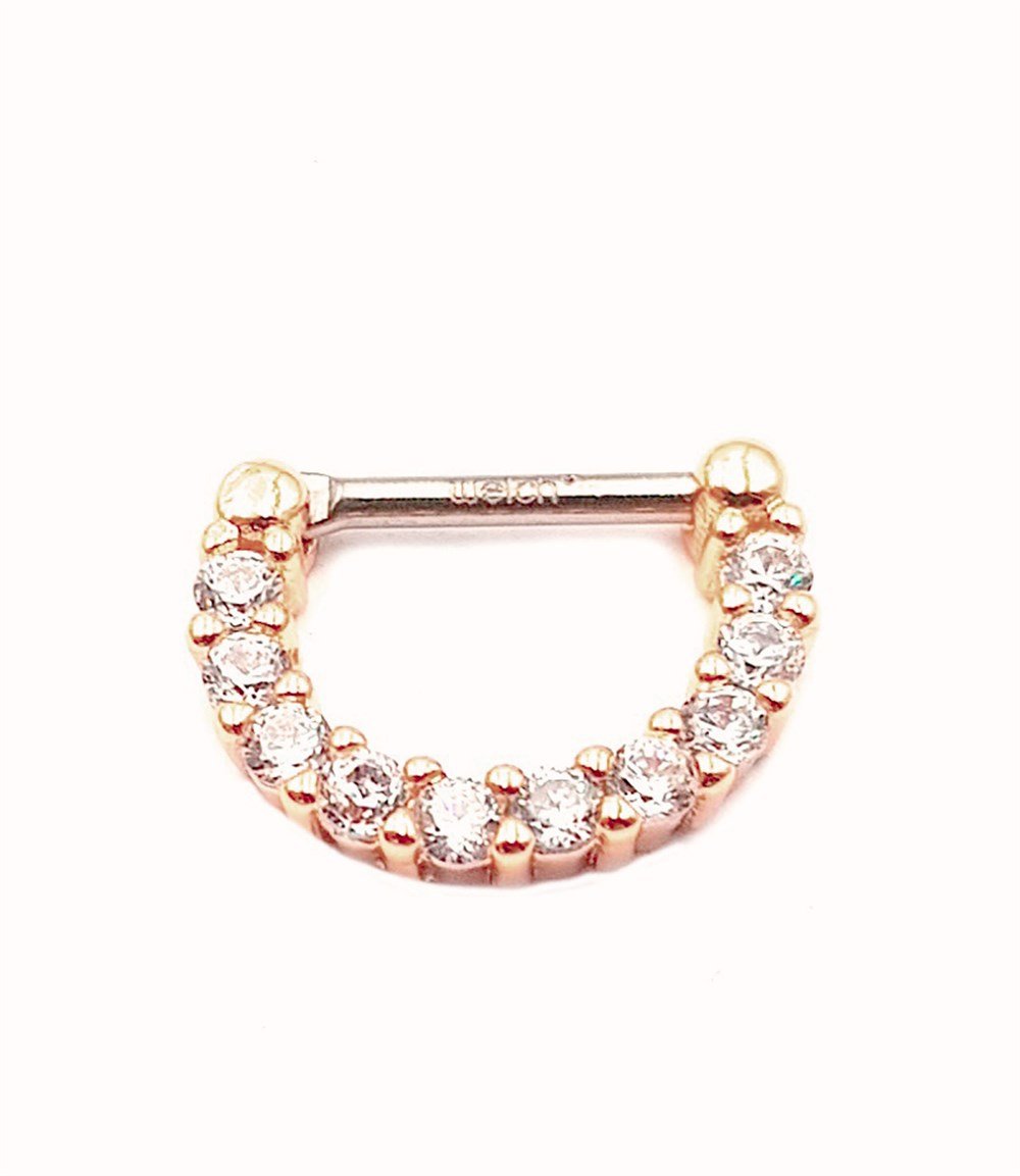 Welch Rose Çelik Taşlı Septum Piercing