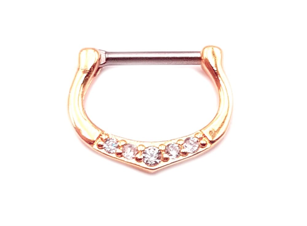 Welch Rose Çelik Taşlı Septum Piercing