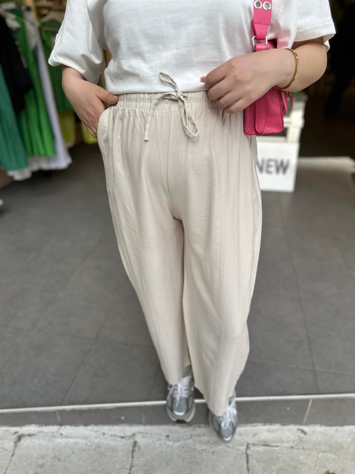 Bej Keten Şalvar | StrawberryWear