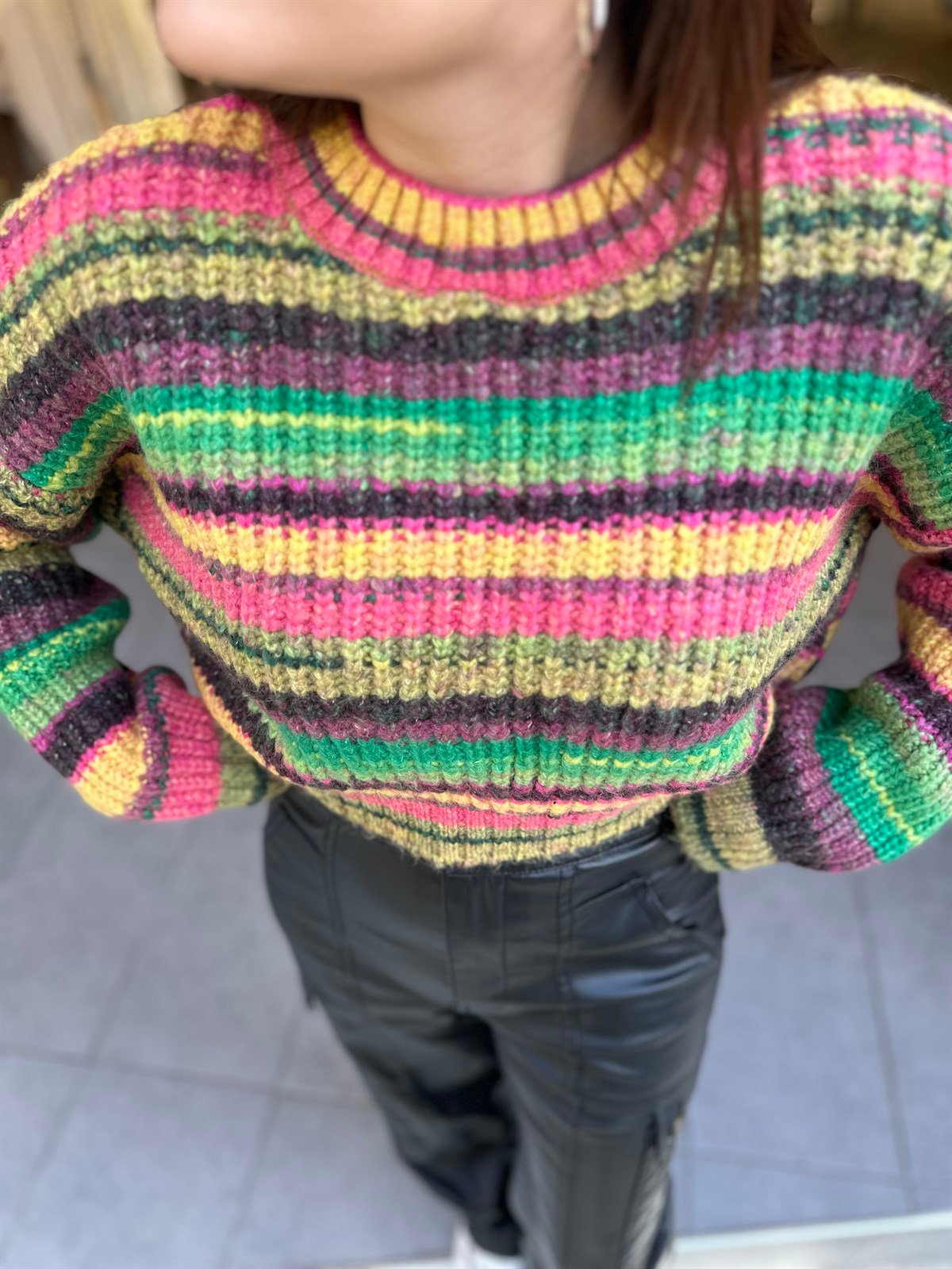 Bisiklet Yaka Selanik Örgü Kazak | StrawberryWear