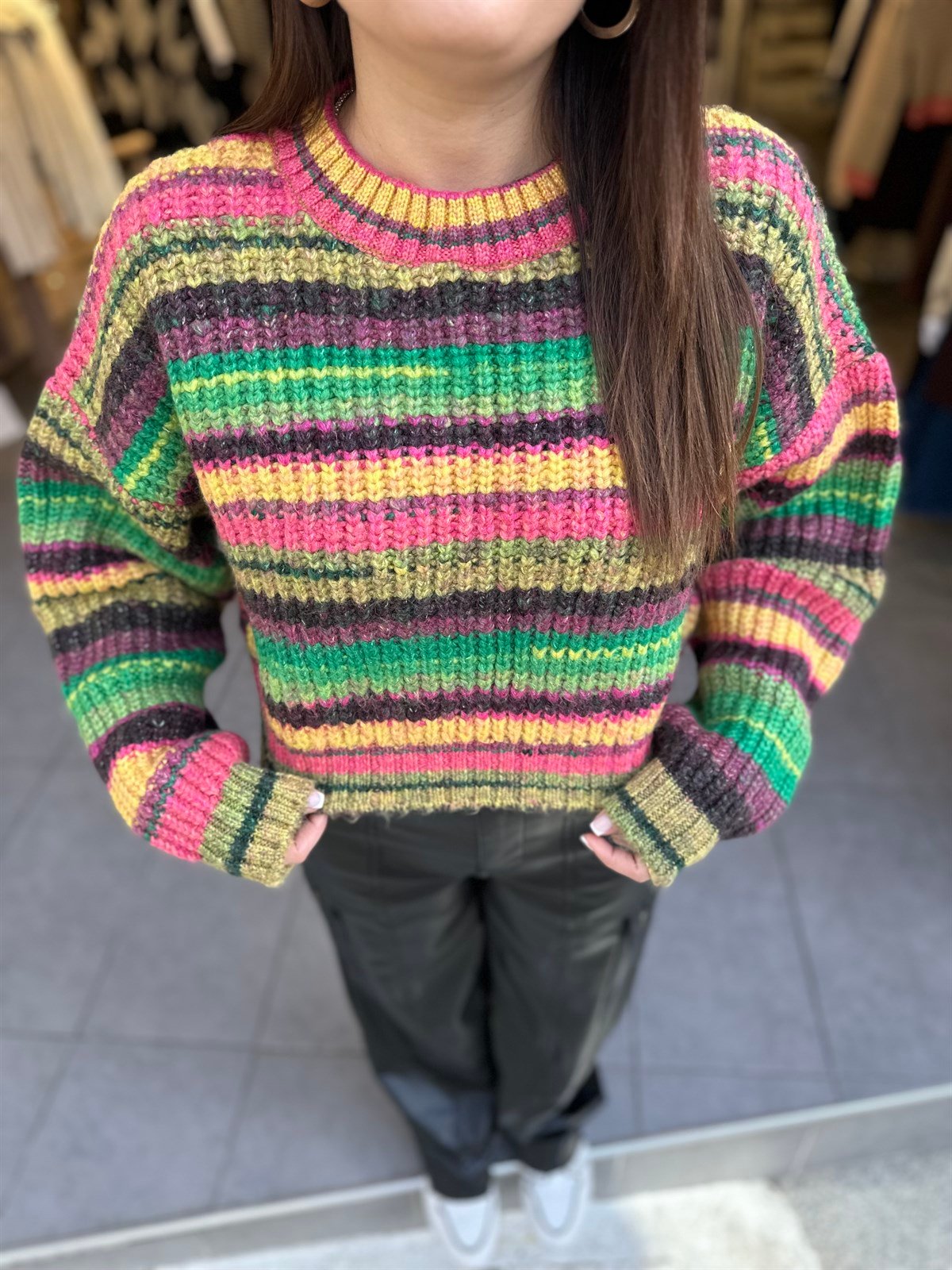 Bisiklet Yaka Selanik Örgü Kazak | StrawberryWear