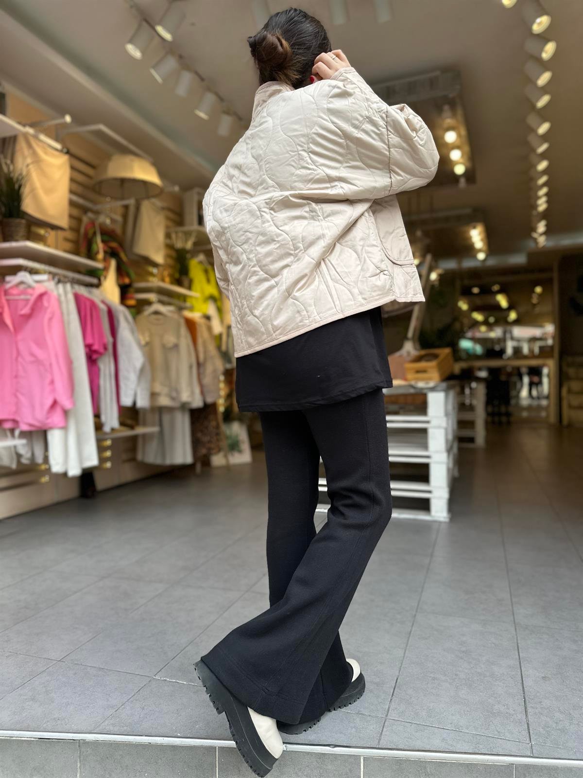 Camel Kapitone Ceket | StrawberryWear