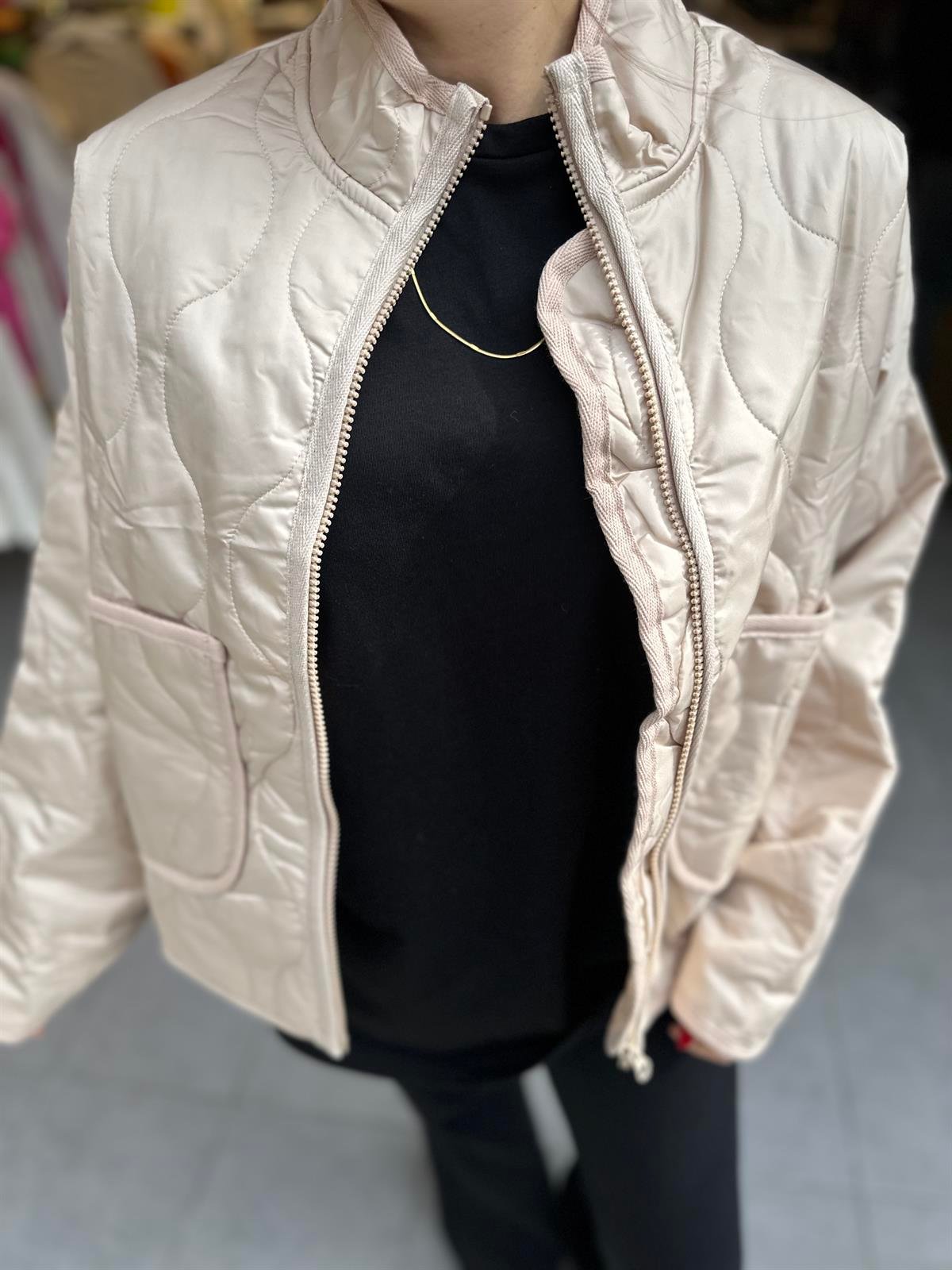 Camel Kapitone Ceket | StrawberryWear