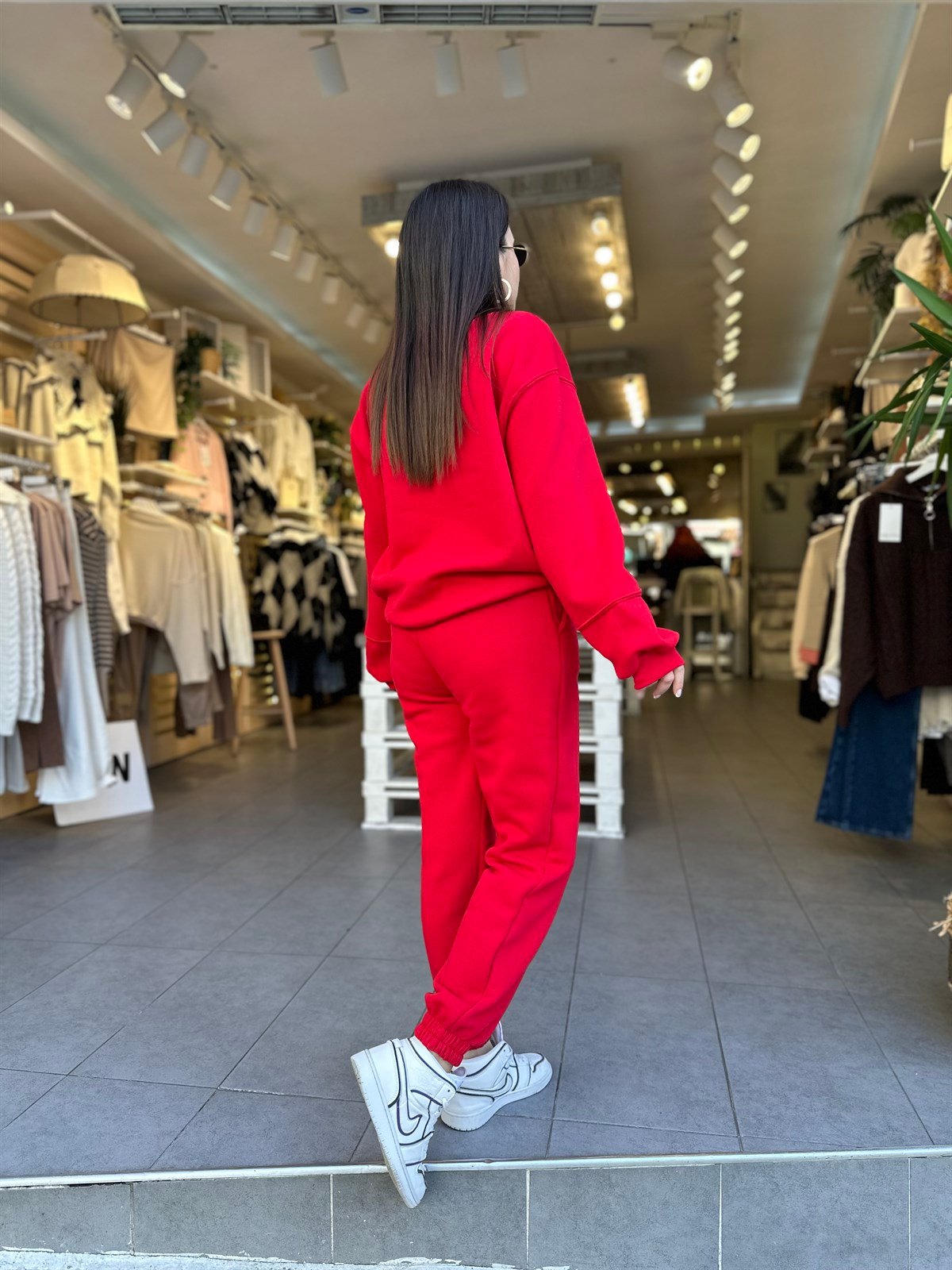Kırmızı Lastik Paça Eşofman Takım | StrawberryWear