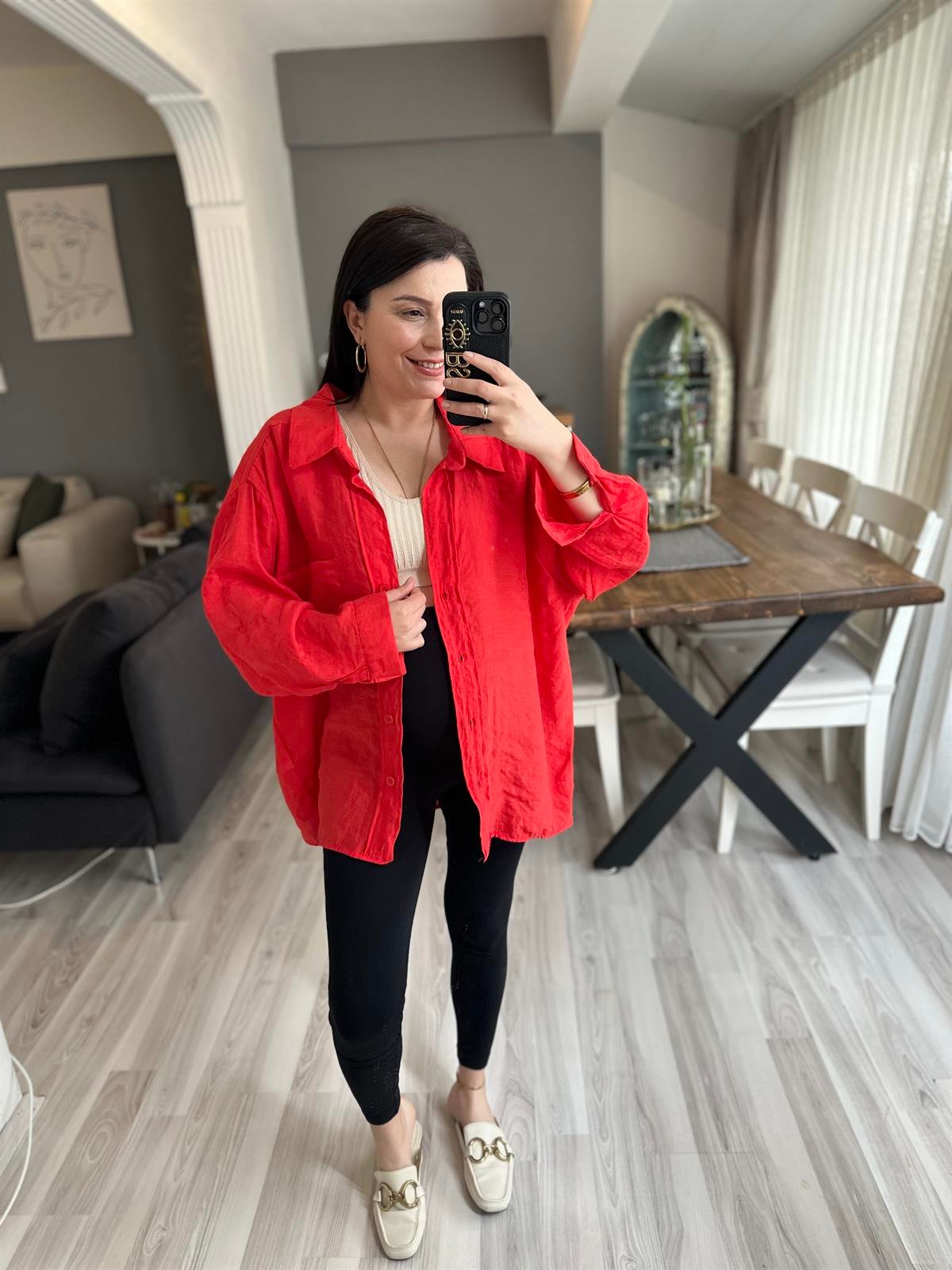 Kırmızı Tensel Gömlek | StrawberryWear