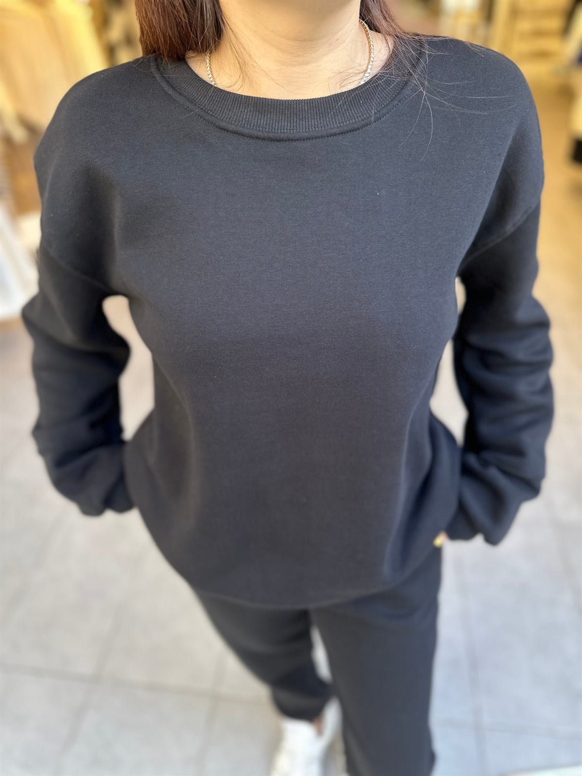 Lastik Paça Siyah Eşofman Takım | StrawberryWear