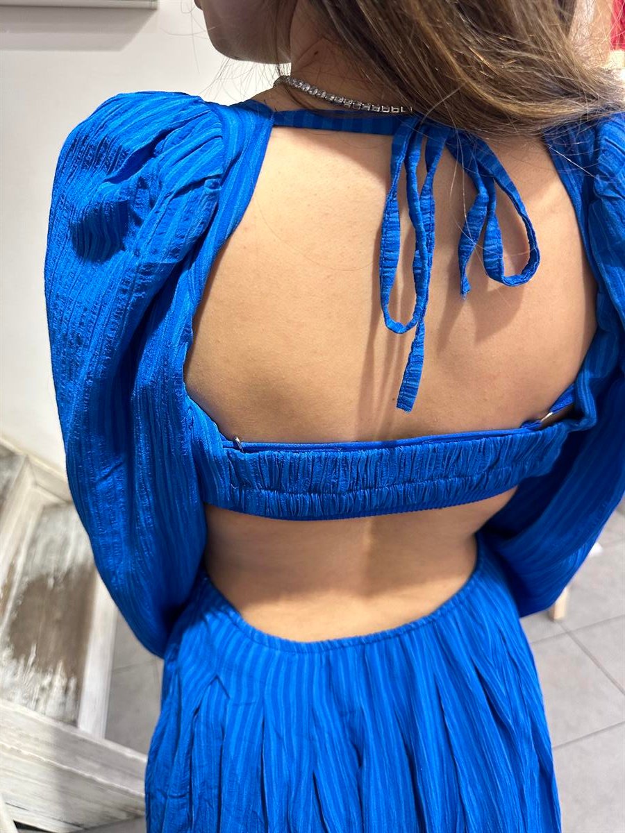 Saks Sırt Dekolteli Elbise | StrawberryWear