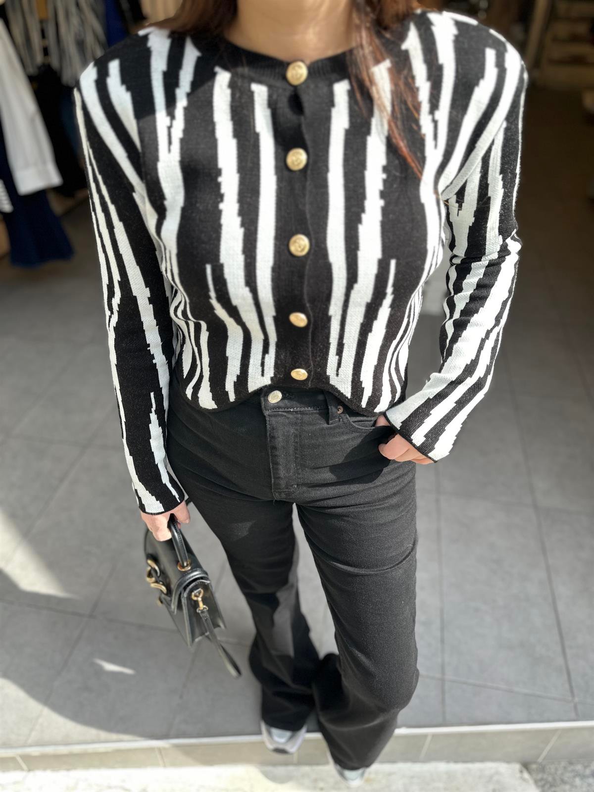 Zebra Desenli Hırka | StrawberryWear