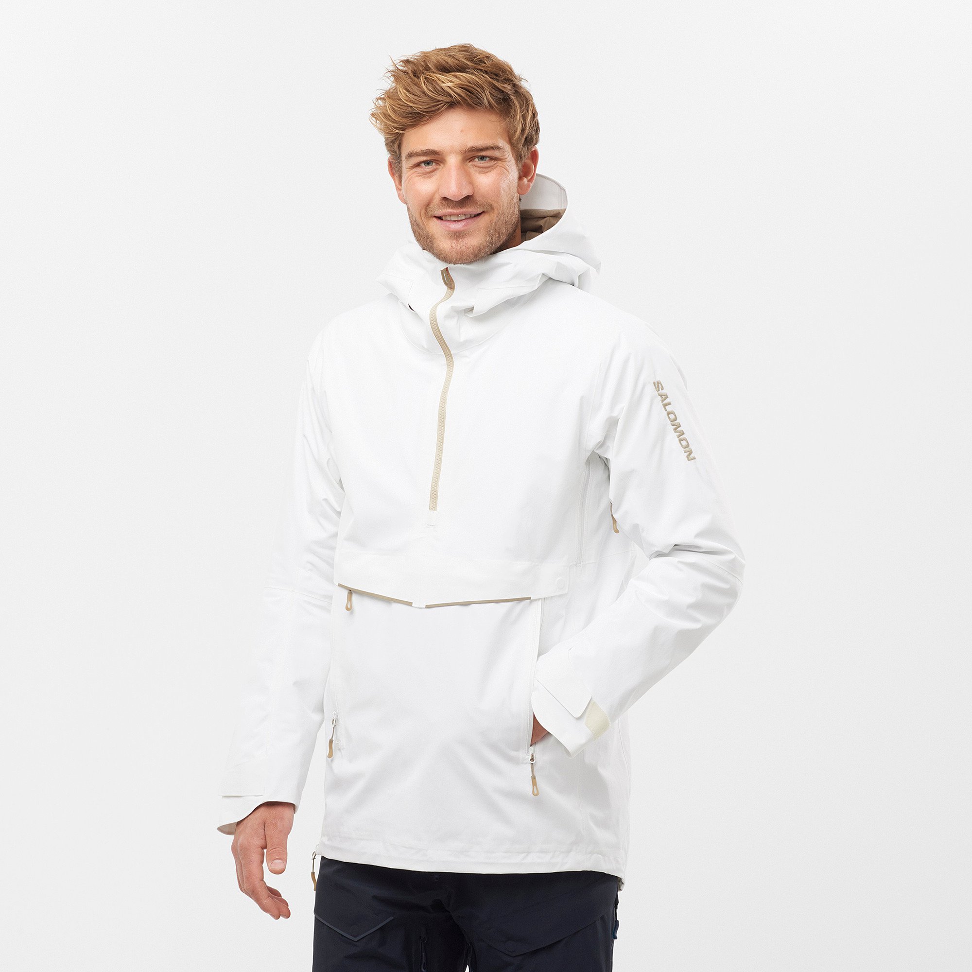 Salomon Gravity Gore-Tex Anorak Erkek Kayak Montu - Beyaz