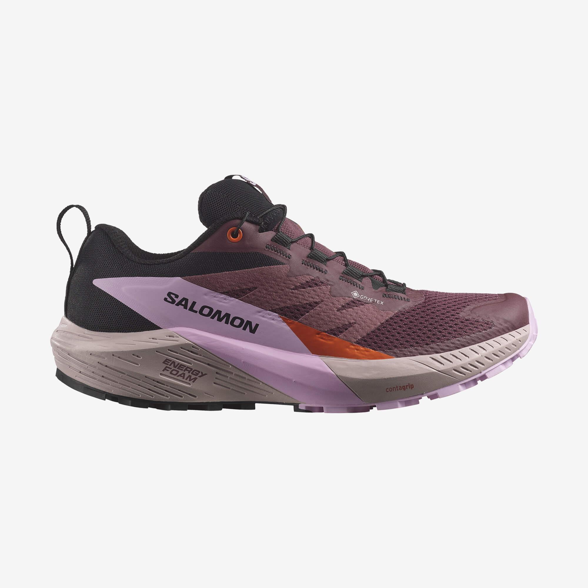 Salomon Sense Ride 5 Gore-Tex Kadın Koşu Ayakkabısı - Bordo