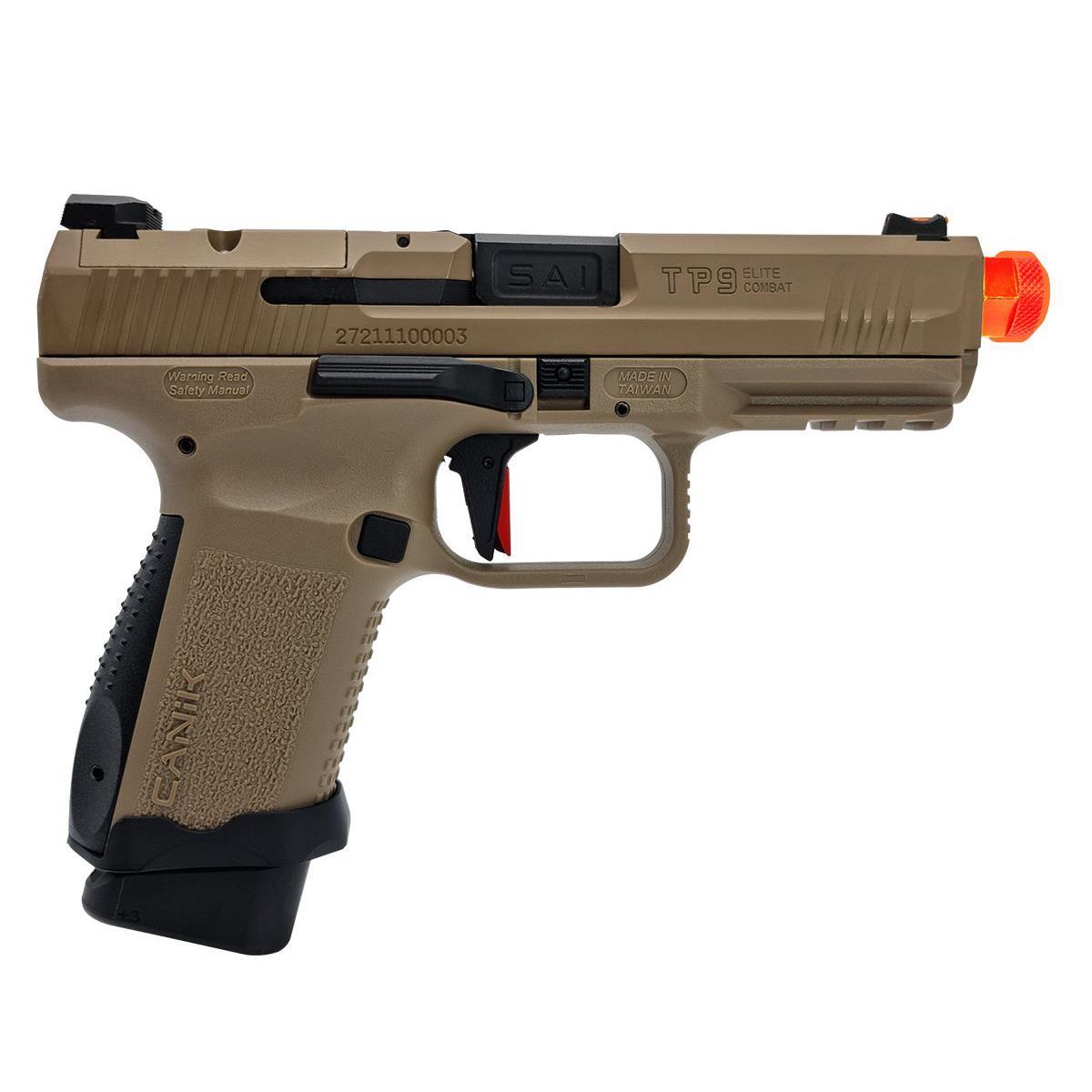 Canik TP9 Elite Combat Tan Airsoft + Green Gas + 0.20gr BB + Taşıma Çantası + Balistik Gözlük
