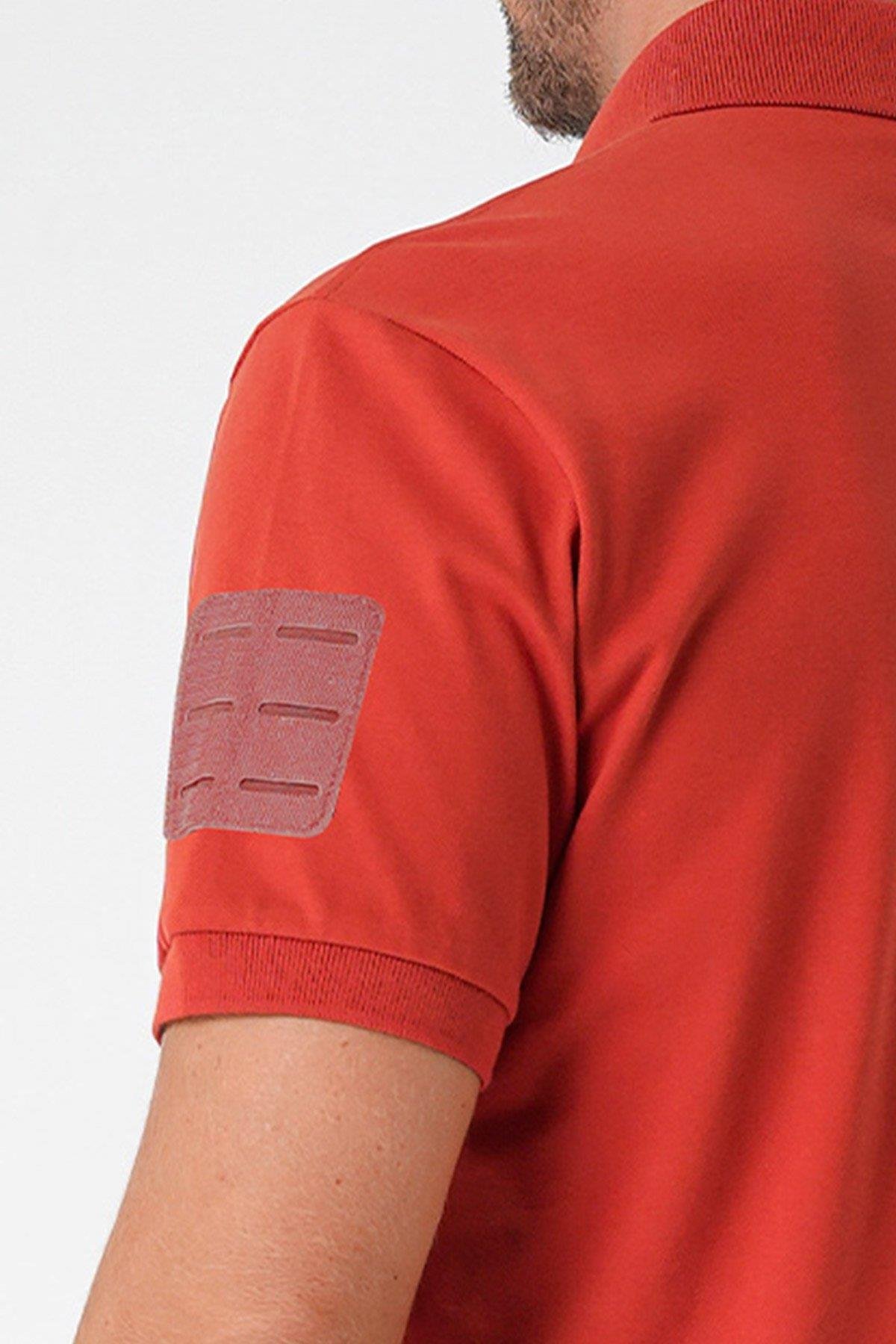 Casual Ryker Polo T-Shirt (Cırtlı) - KİREMİT