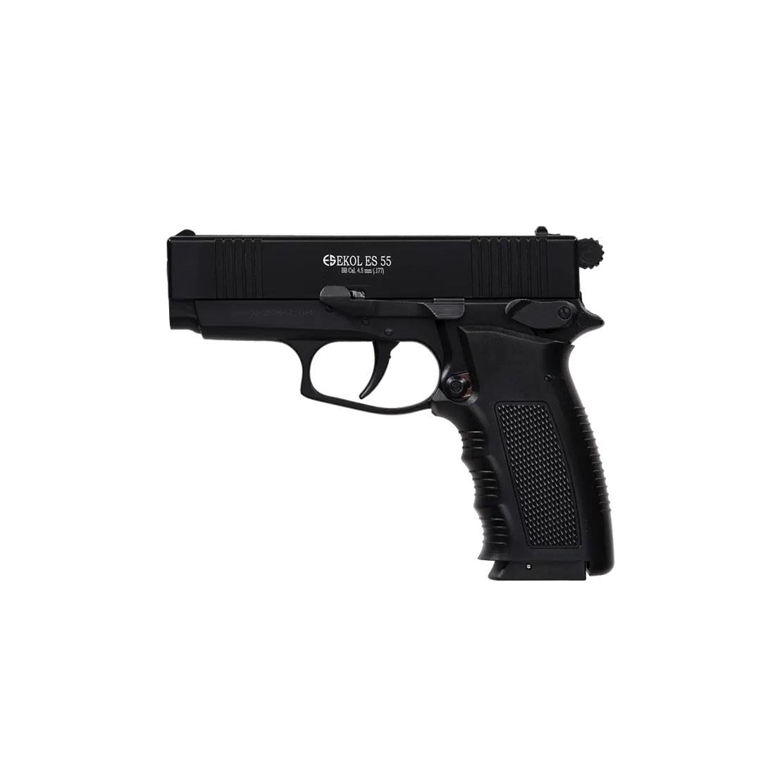 Ekol ES 55 Havalı Tabanca - Mat Siyah + 10 Adet Co2 + 3 Adet 4.5mm BB + Taşıma Çantası + Balistik Gözlük