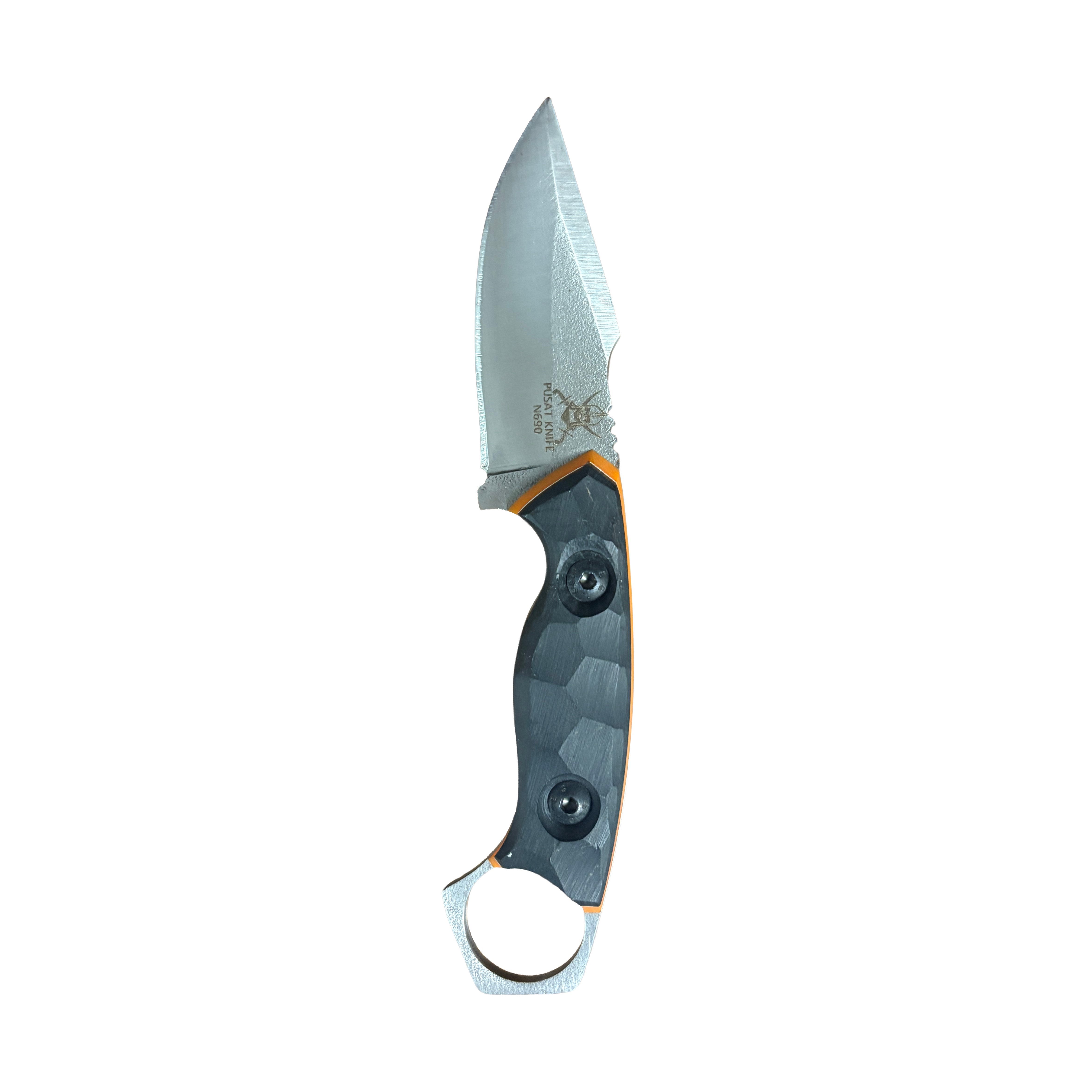 Pusat Knife N690 Parmak Halkalı Drop Point Taktik Bıçağı