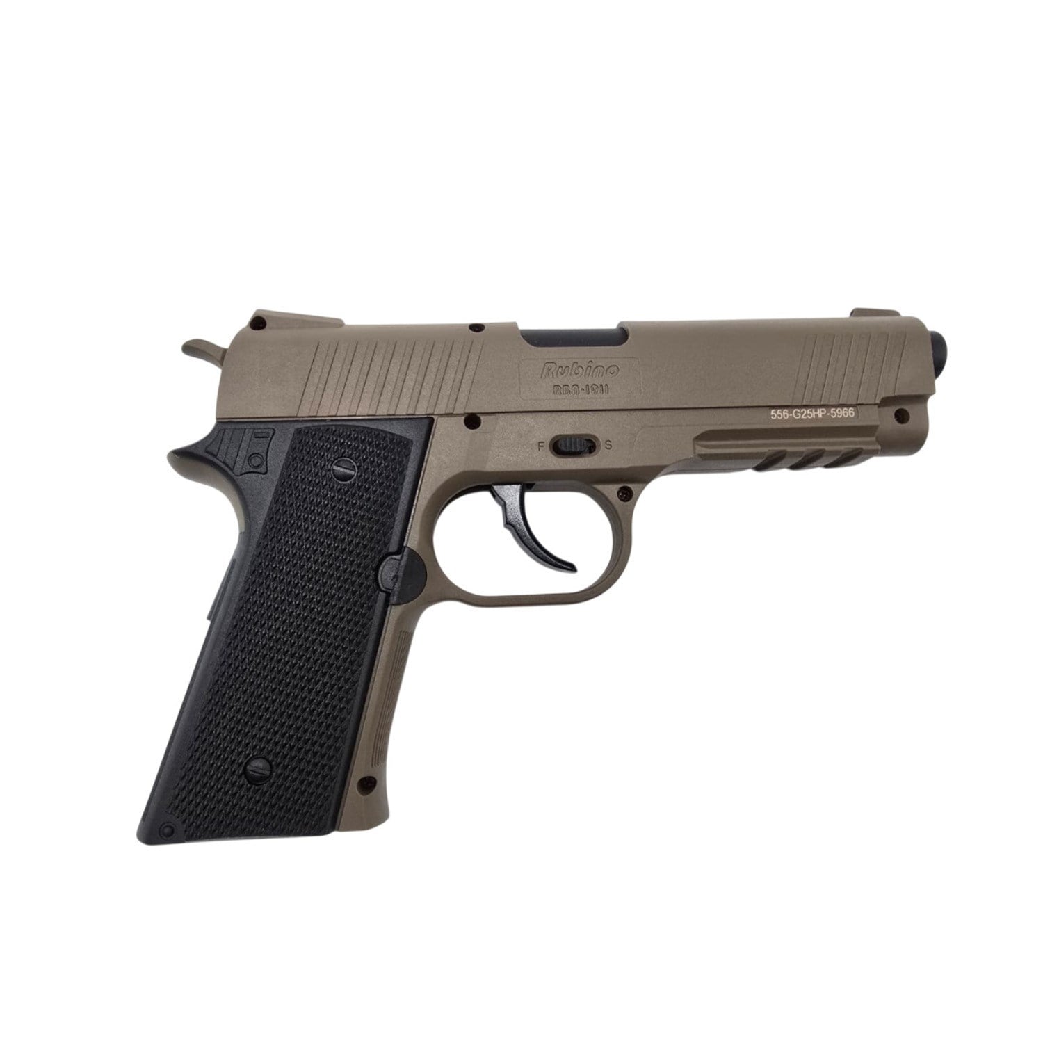 Rubino RBN-1911 Çöl Rengi Havalı Tabanca + 10 Adet Co2 + 3 Adet 4.5mm BB + Taşıma Çantası + Balistik Gözlük