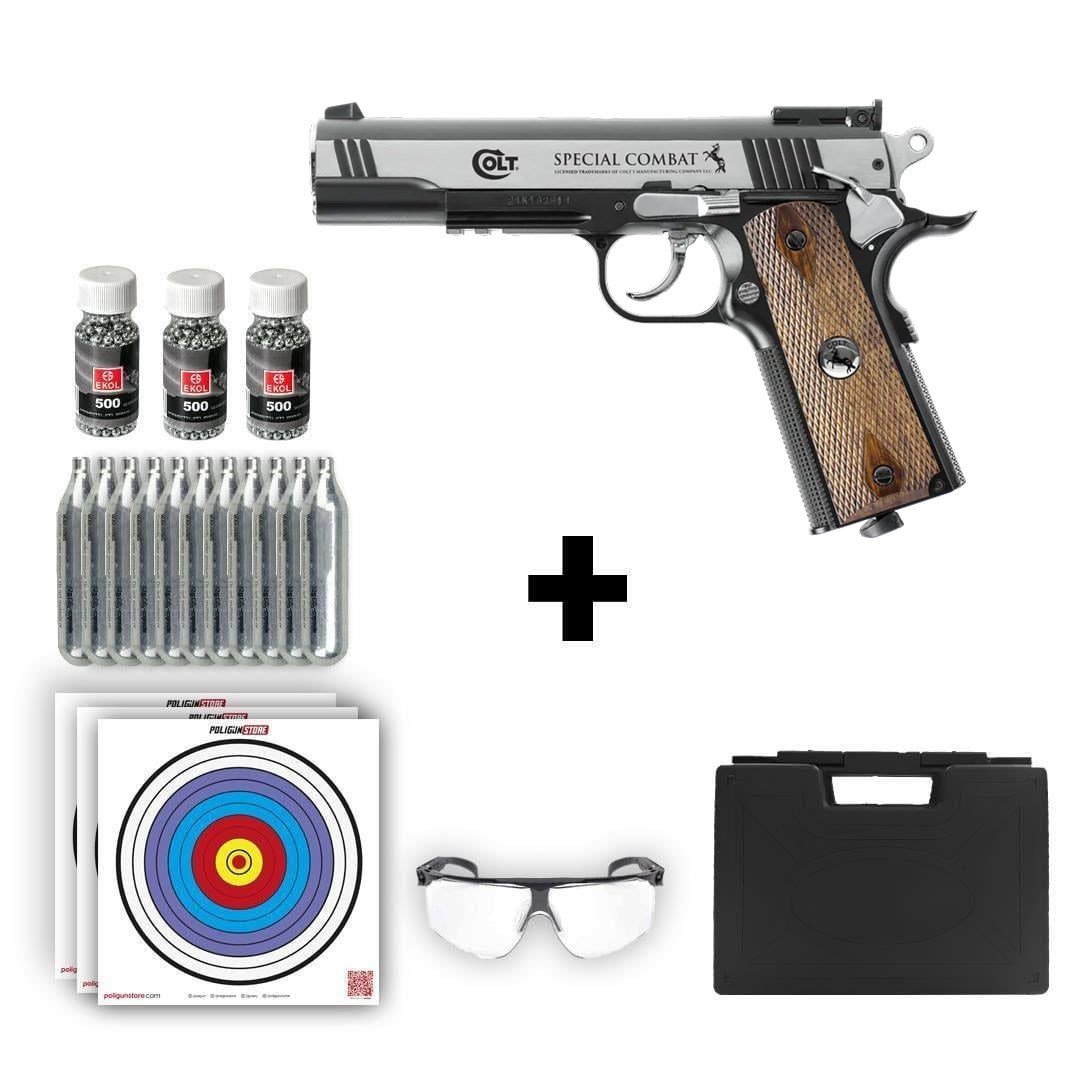 Umarex Colt Special Combat 4.5mm Havalı Tabanca + 10 Adet Co2 + 3 Adet 4.5mm BB + Taşıma Çantası + Balistik Gözlük