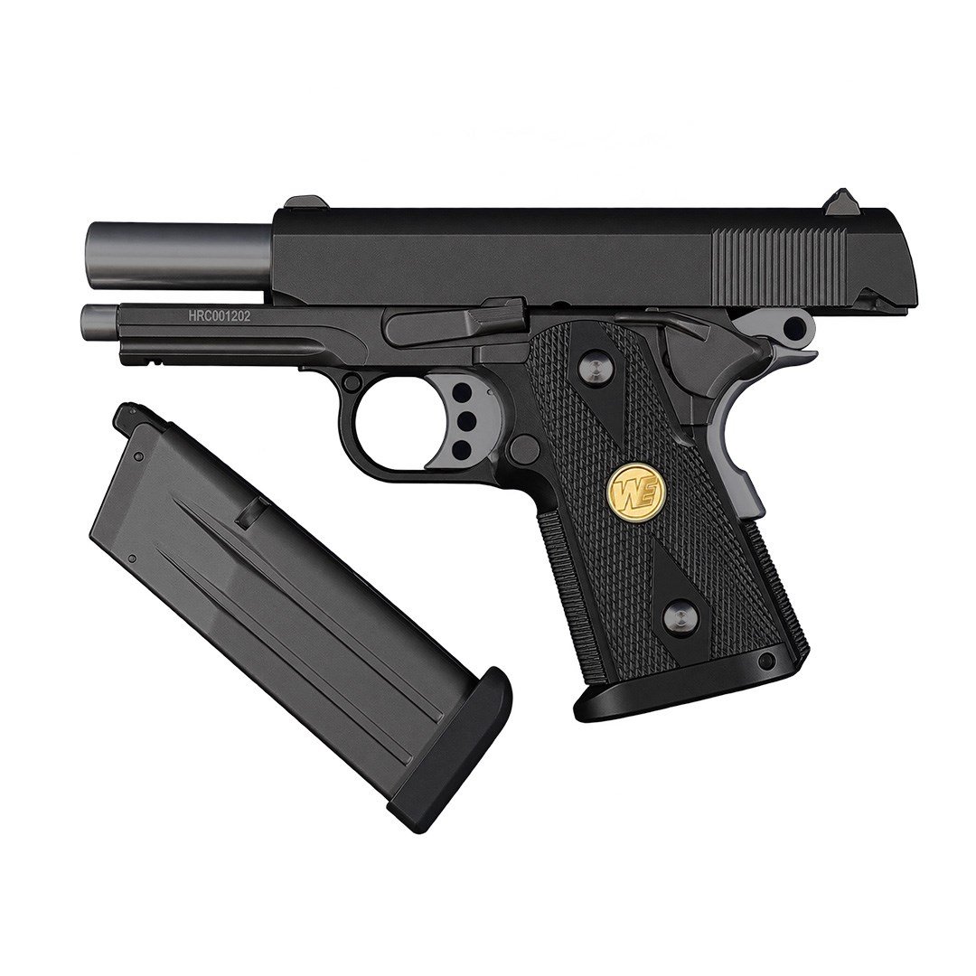 We Hi-Capa 3.8 1938A Siyah Airsoft Tabanca + Green Gas + 0.20gr BB + Taşıma Çantası + Balistik Gözlük